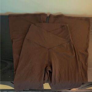 Aerie Chocolate Brown crossover Flare leggings size small